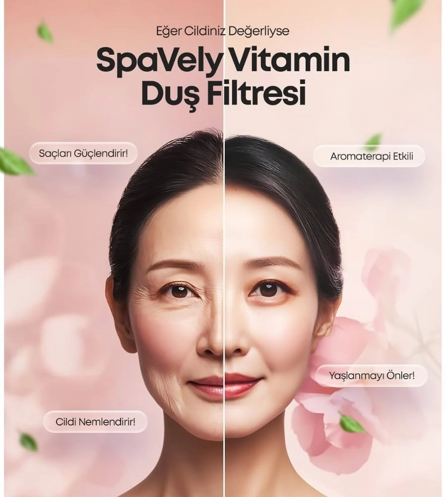 Spavely Duş Filtresi Gül Esanslı - Premium Aromaterapik Klor ve Kireç Karşıtı, Kokulu, C Vitaminli 200 ml