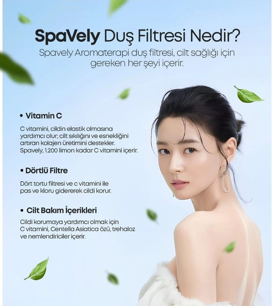 Spavely Duş Filtresi Bebek Pudrası Esanslı - Premium Aromaterapik Klor ve Kireç Karşıtı, Kokulu, C Vitaminli 200 ml