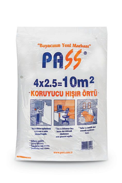 Pass Eşya Boya Koruyucu Hışır Örtü (10 - 20 - 32 - 50 Metrekare) Seçenekli̇ 