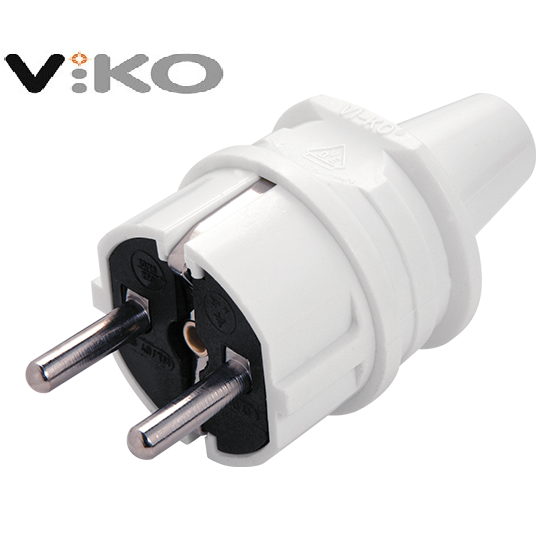 Vi̇ko Topraklı Erkek Fi̇ş Pri̇z (Beyaz) 
