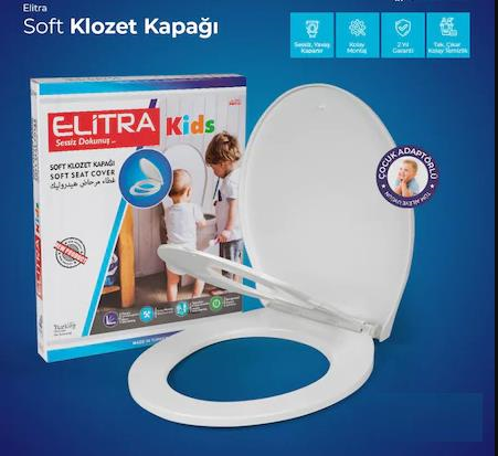 Eli̇tra Amorti̇sörlü Yavaş Kapanır Çocuk Adaptörlü Klozet Kapağı 
