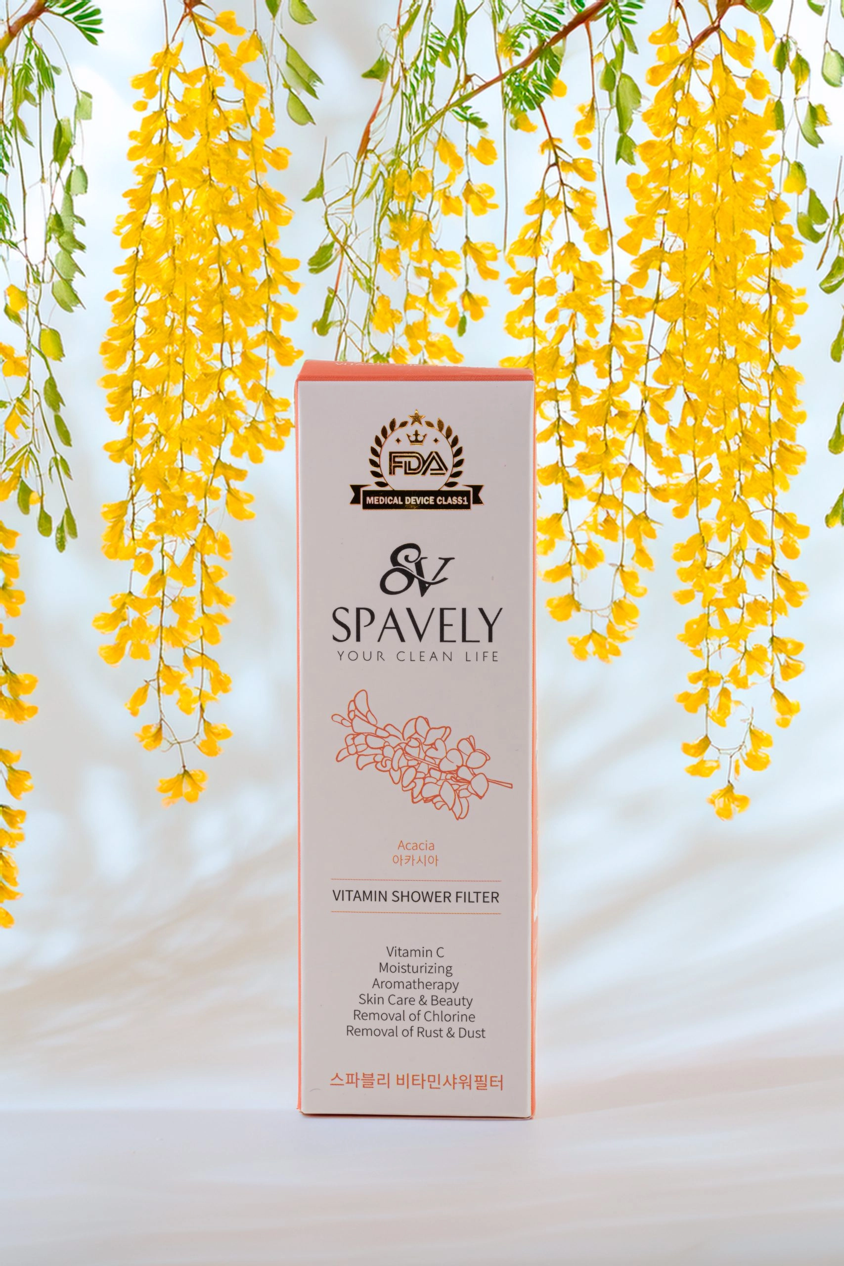 Spavely Duş Filtresi Akasya Esanslı - Premium Aromaterapik Klor ve Kireç Karşıtı, Kokulu, C Vitaminli 200 ml