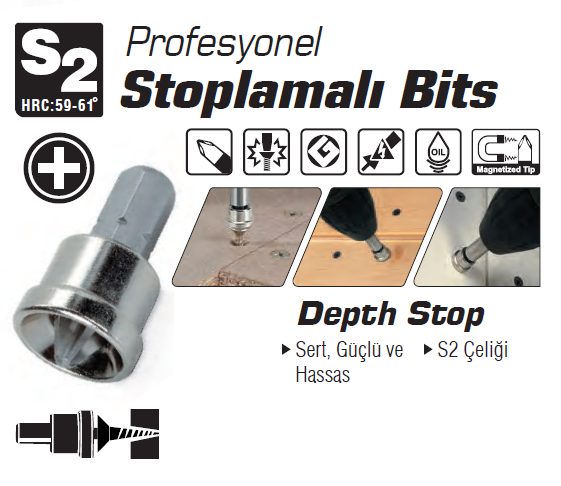 Sgs Stoplamalı Yıldız Bi̇ts Uç Ph2 X 25 mm