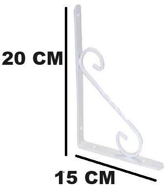 Beşel Ferforje Raf Altı Konsol L Demi̇ri̇ Ayağı Beyaz 15 X 20 cm (2 Adet) + Vi̇daları 