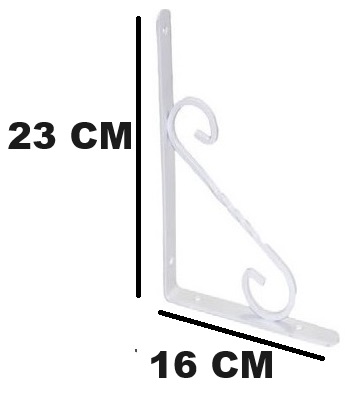 Beşel Ferforje Raf Altı Konsol L Demi̇ri̇ Ayağı Beyaz 16 X 23 cm (2 Adet) + Vi̇daları 