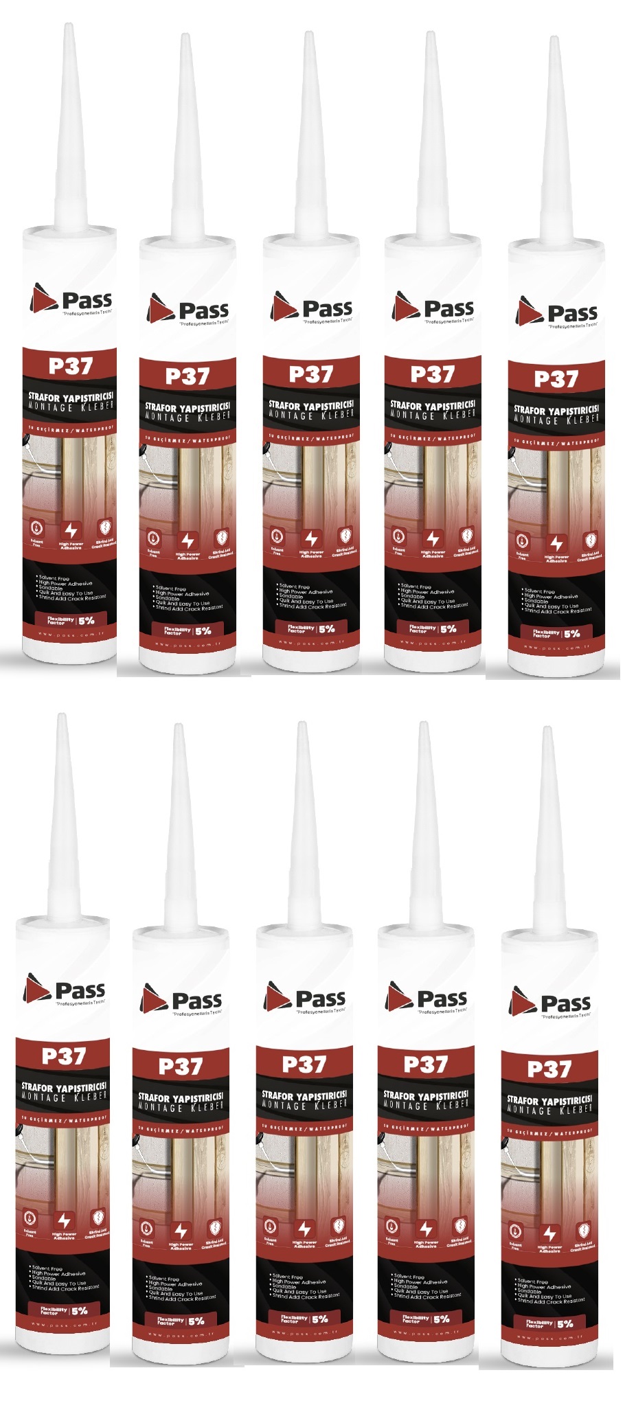 Pass Strafor & Kartonpi̇yer Yapıştırıcısı 480 Gr (10 Adet)