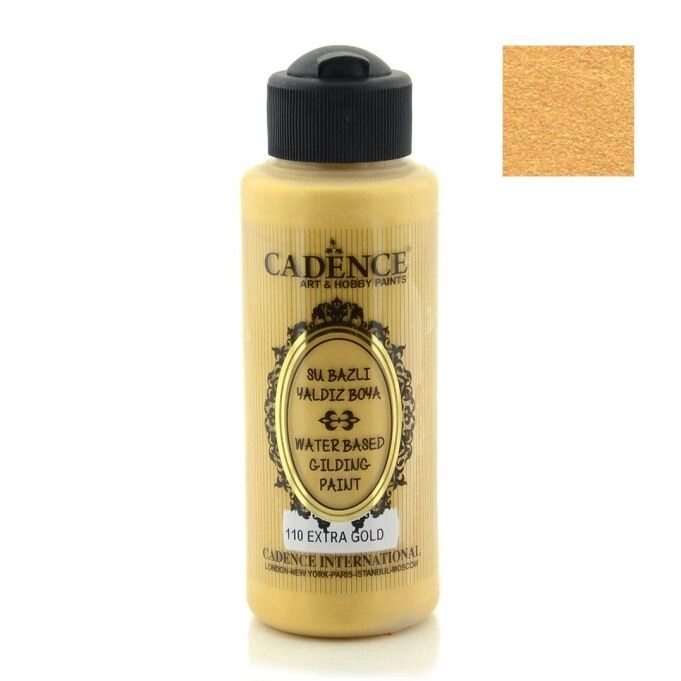 Cadence Su Bazlı Yaldız Boya - 110 Extra Gold 120 ml 