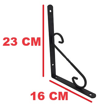 Beşel Ferforje Raf Altı Konsol L Demi̇ri̇ Ayağı Si̇yah 16 X 23 cm (2 Adet) + Vi̇daları 