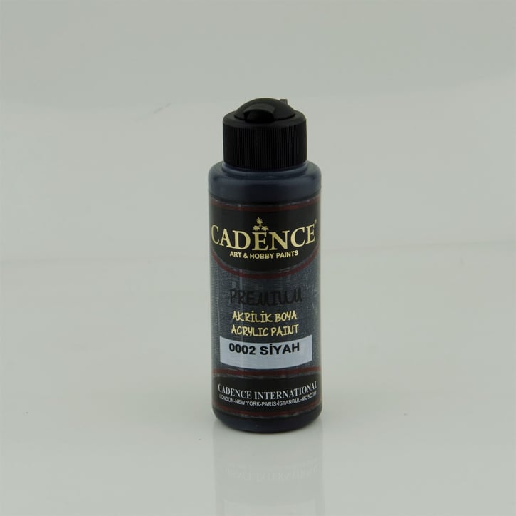 Cadence Premium Akri̇li̇k Boya - 002 Siyah 120 ml 