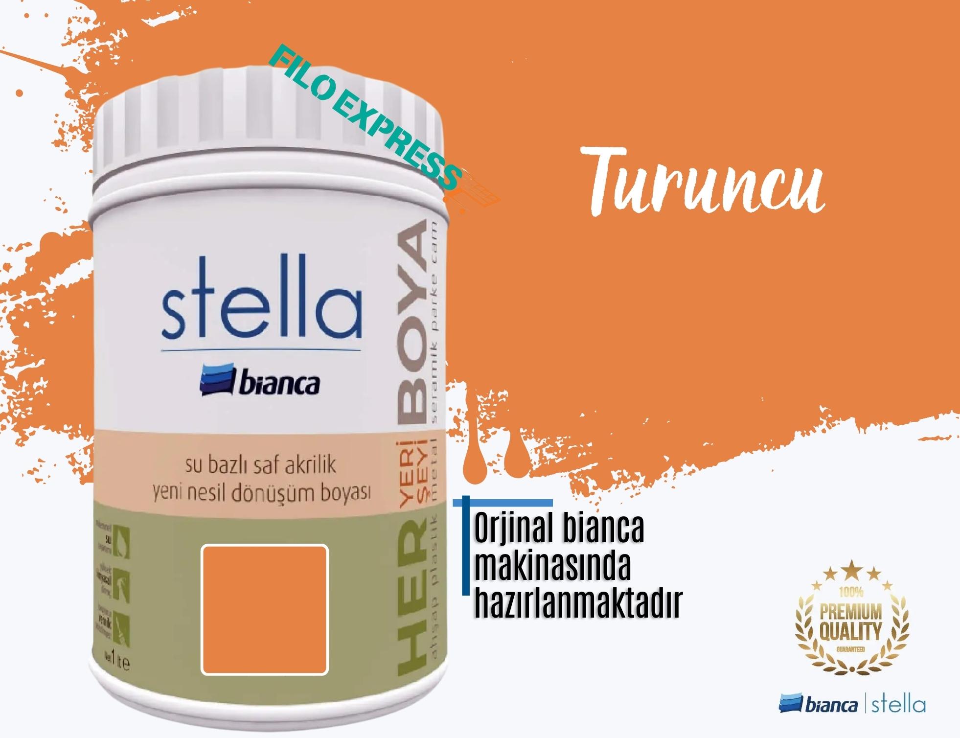 Bi̇anca Stella Su Bazlı Saf Akri̇li̇k Boya 1 Li̇tre Turuncu