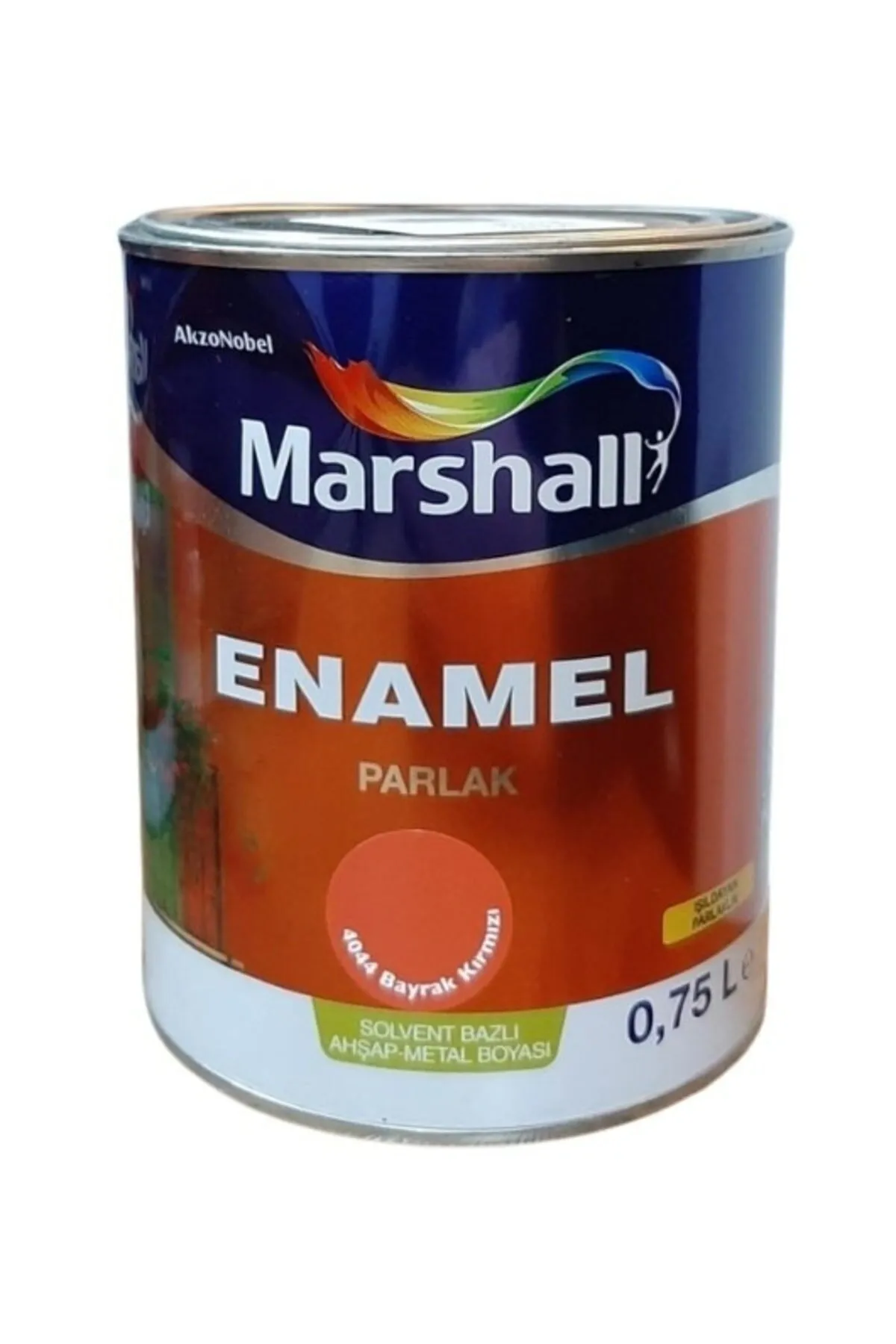 Marshall Enamel Senteti̇k Solvent Bazlı Ahşap & Metal Boyası Parlak 0.75 Li̇tre (Bayrak Kırmızı) 