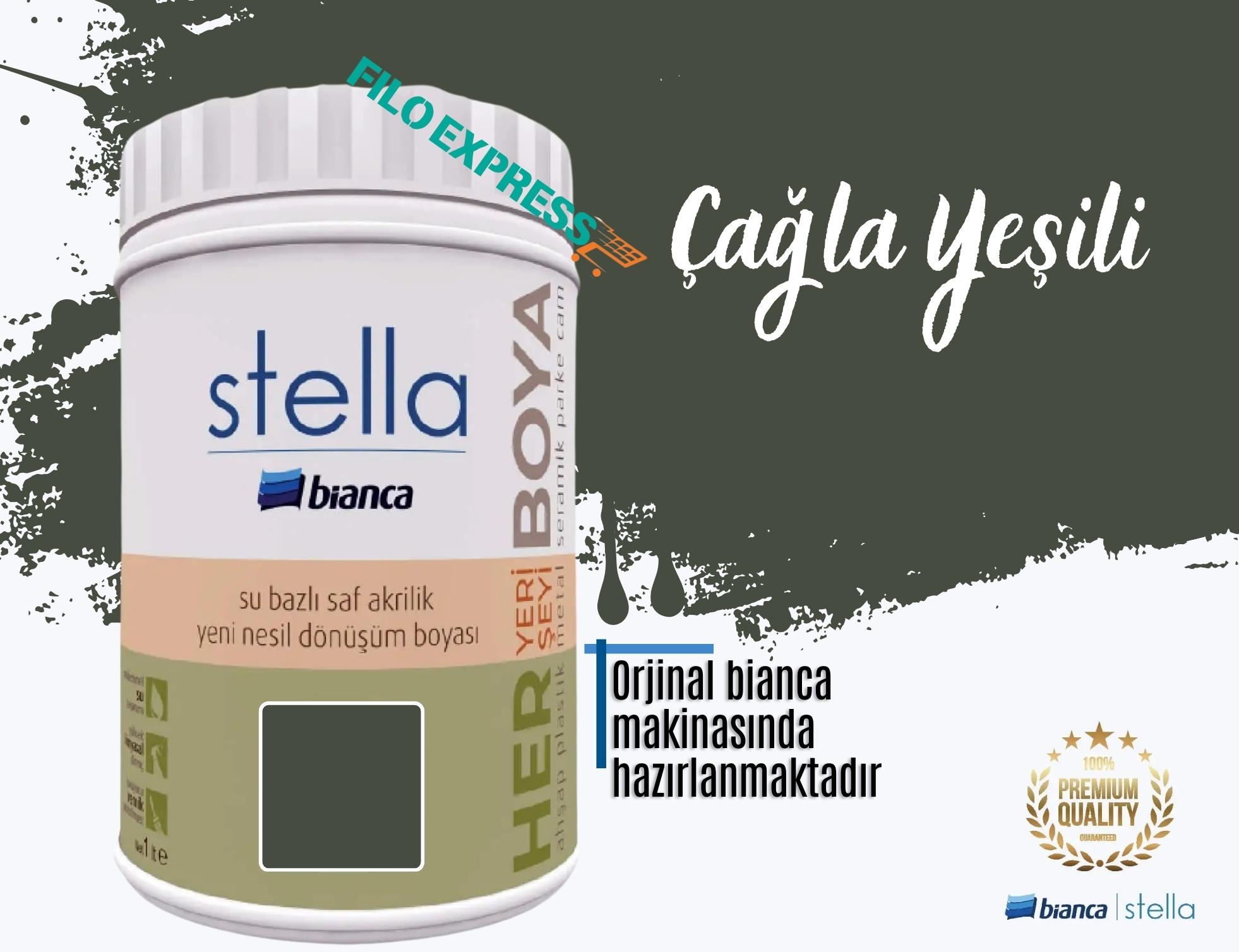 Bi̇anca Stella Su Bazlı Saf Akri̇li̇k Boya 1 Li̇tre Çağla Yeşili