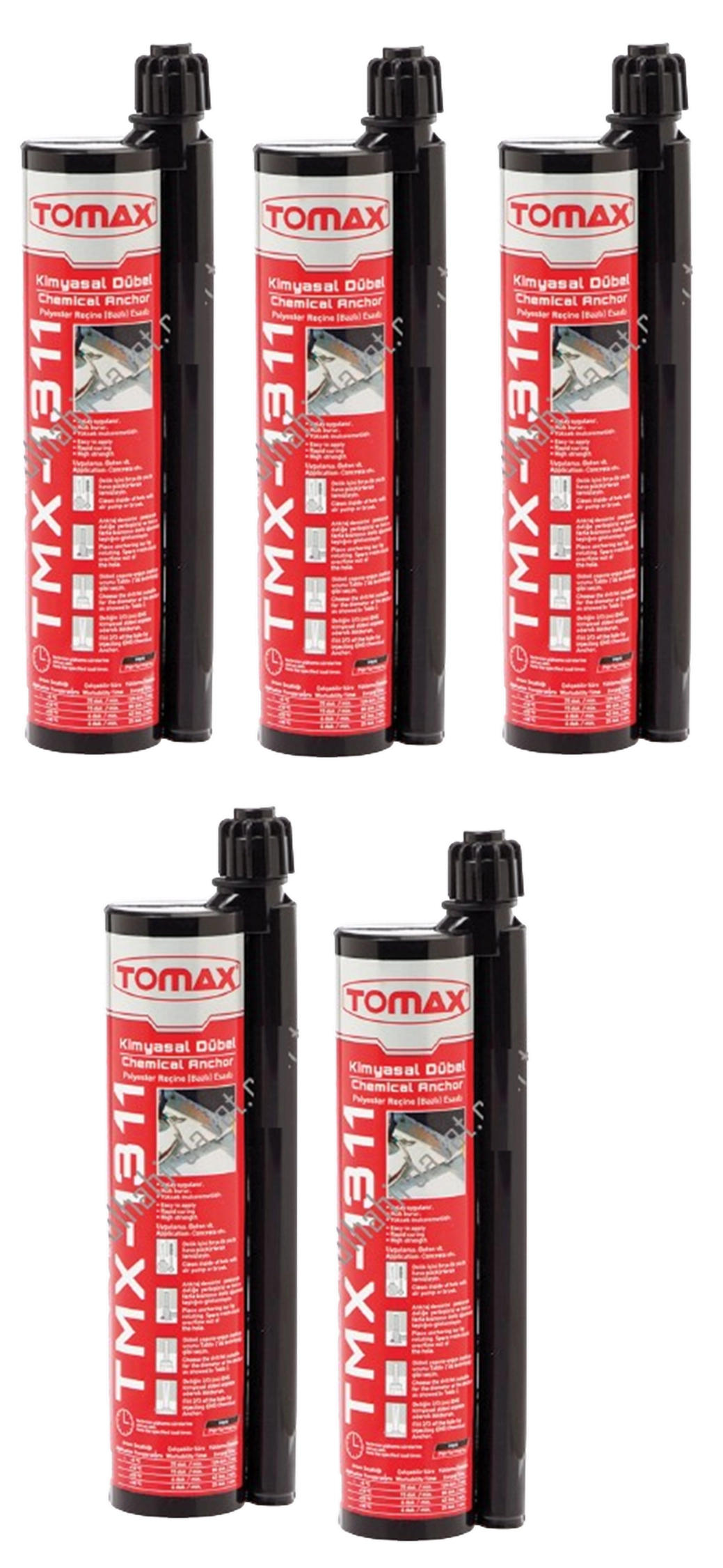 Tomax TMX-1311 Epoksi Kimyasal Dübel 345 Ml (5 Adet)