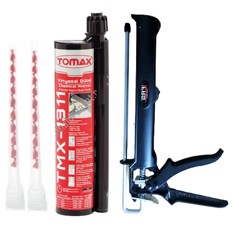 Tomax tmx-1311 Epoksi Kimyasal Dübel 345 Ml+ Sert Plastik Tabancası