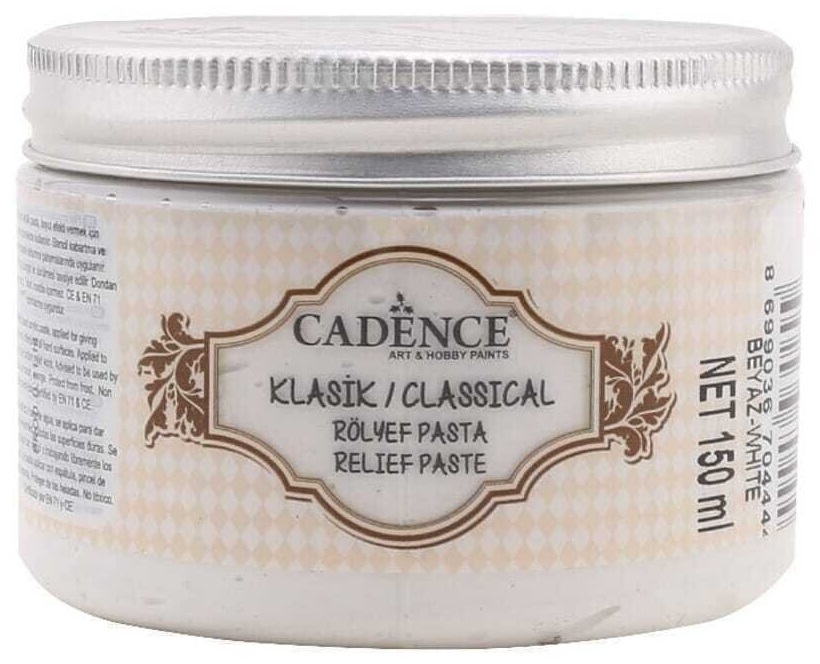 Cadence Klasi̇k Rölyef Pasta 150 ml (Beyaz) 