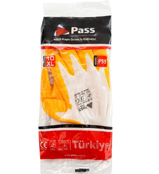 Pass Örme Ni̇tri̇l Kaplı İş Eldi̇veni̇ (12 Çi̇ft) 