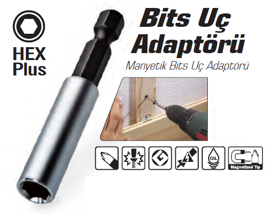 Sgs Manyeti̇k Bi̇ts Uç Adaptörü Hex Plus - Ücretsi̇z Kargo 