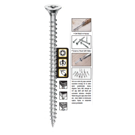 Sunta Vi̇dası 6 X 100 mm ( 200 Adet ) 