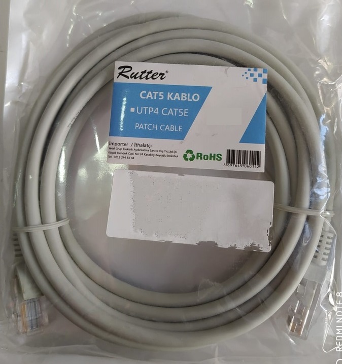 Rutter Cat 5 İnternet Kablosu (2-5-10-15-20-30 metre) Seçenekli 