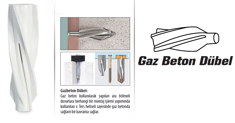 Sgs Gaz Beton Dübel 10 mm ( 100 Adet ) 
