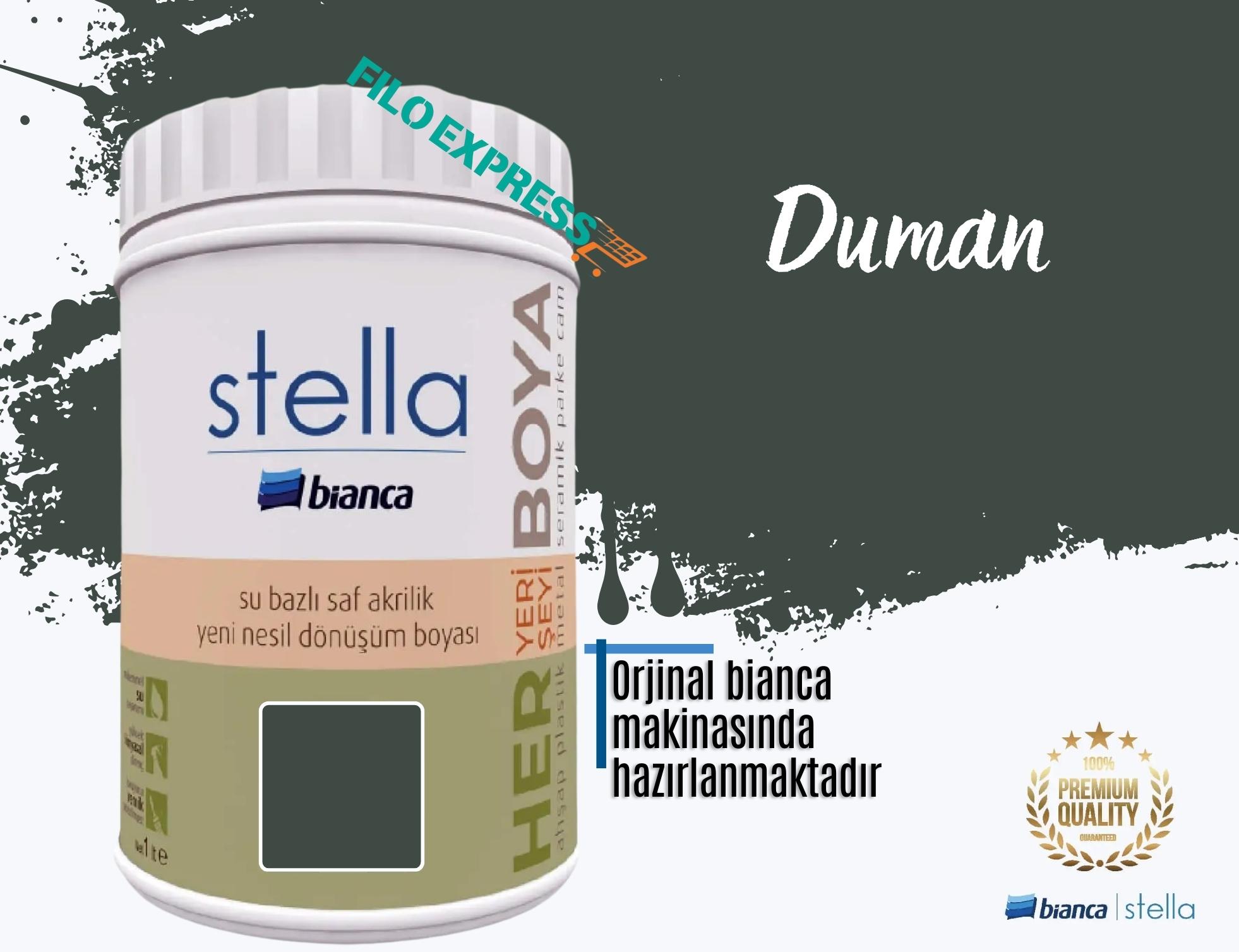 Bi̇anca Stella Su Bazlı Saf Akri̇li̇k Boya 1 Li̇tre Duman