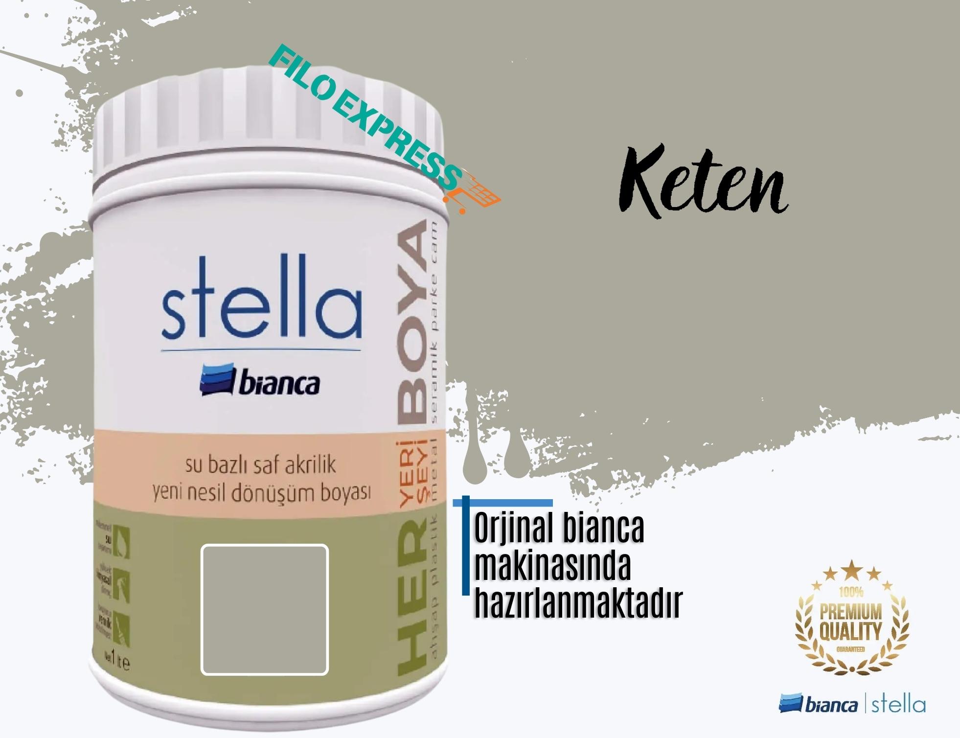 Bi̇anca Stella Su Bazlı Saf Akri̇li̇k Boya 1 Li̇tre Keten