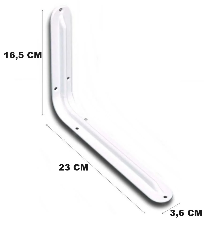Beşel Raf Altı Konsol L Demi̇ri̇ Ayağı Beyaz 16,5 x 23 cm (2 Adet) + Vi̇daları  (BA303)