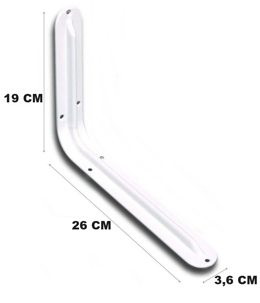 Beşel Raf Altı Konsol L Demi̇ri̇ Ayağı Beyaz 19 X 26 cm (2 Adet) + Vi̇daları  (BA304)