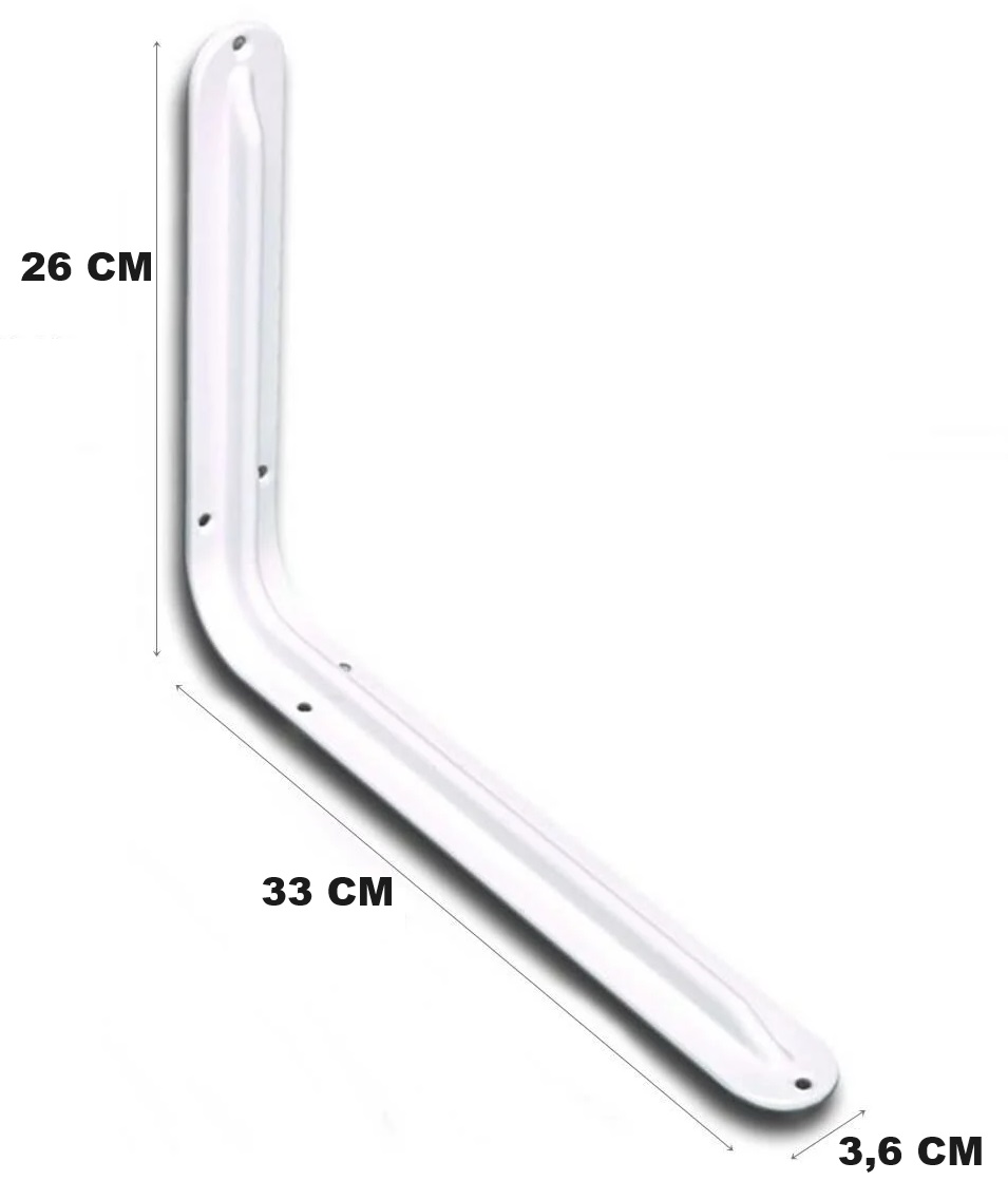 Beşel Raf Altı Konsol L Demi̇ri̇ Ayağı Beyaz 26 X 33 cm (2 Adet) + Vi̇daları  (BA306)