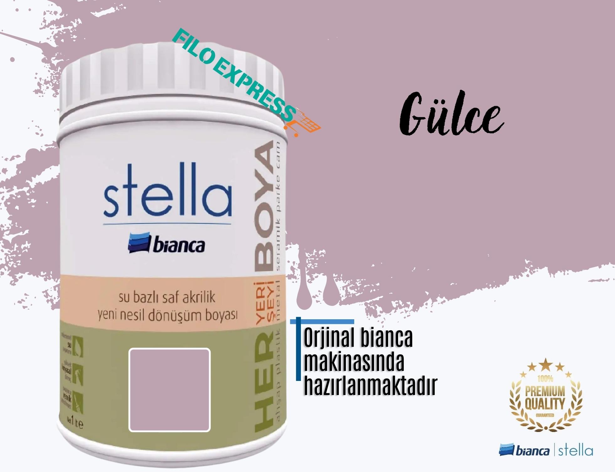 Bi̇anca Stella Su Bazlı Saf Akri̇li̇k Boya 1 Li̇tre Gülce