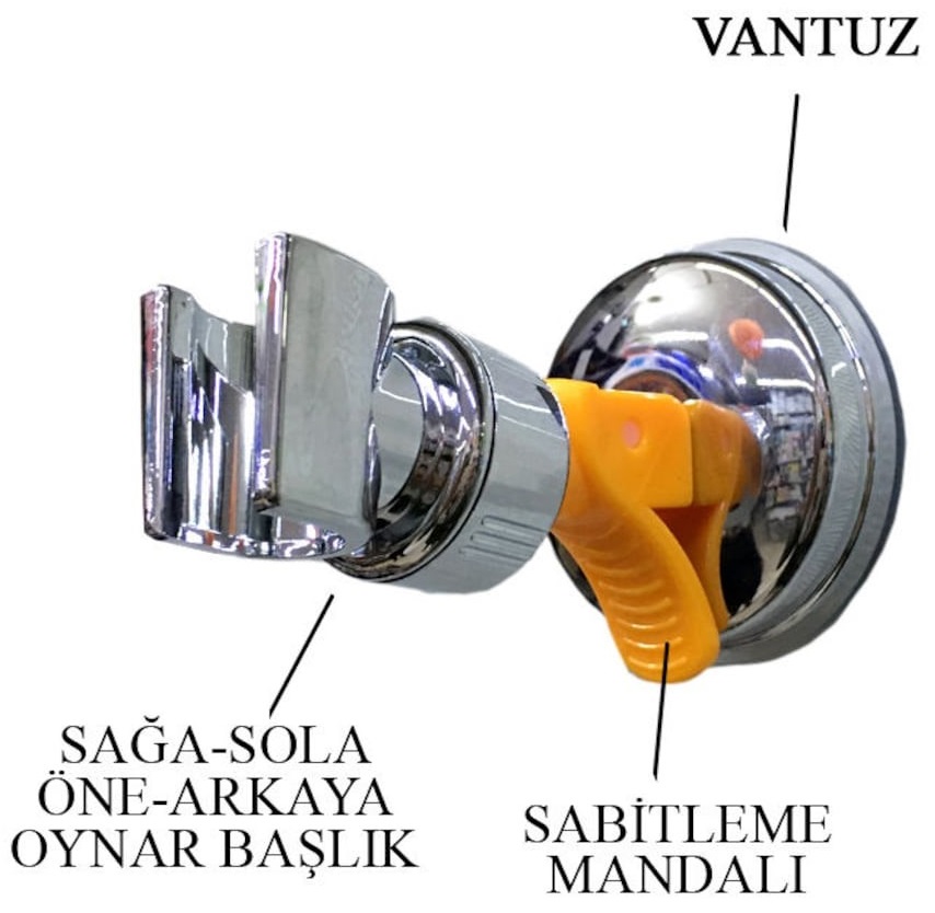 Vantuzlu Duş Başlığı Fi̇ski̇ye Takma Askı Aparatı Mafsalı