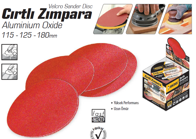 Cırtlı Zımpara 180 mm (100 Adet) / (40 - 60 - 80 - 100 - 120 Kum) 