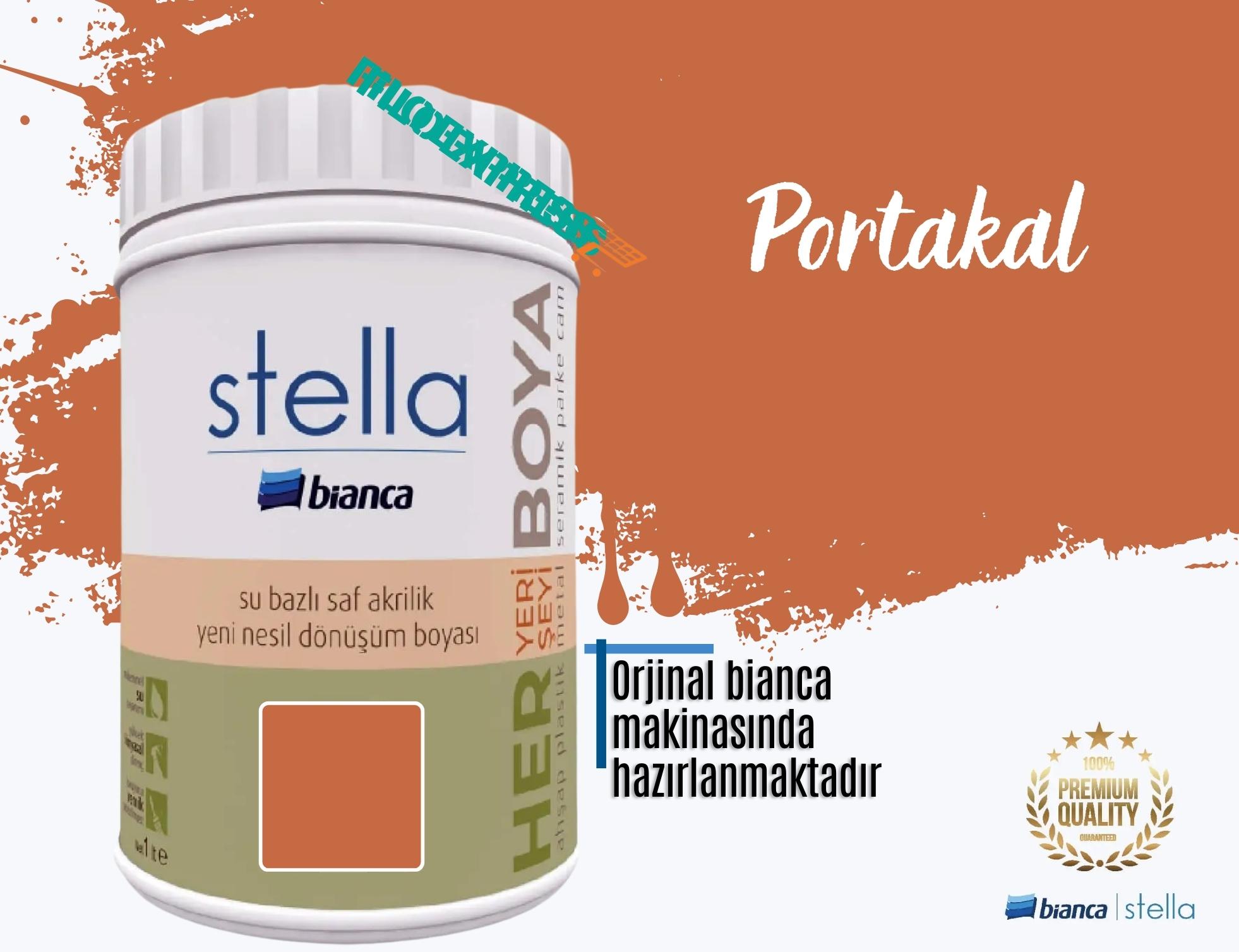 Bi̇anca Stella Su Bazlı Saf Akri̇li̇k Boya 1 Li̇tre Portakal