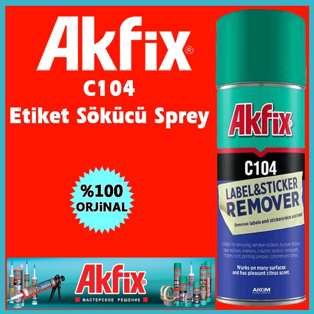 Akfi̇x C104 Eti̇ket Sti̇cker Sökücü Sprey 200 ml (Yeni̇ Tari̇hli) 