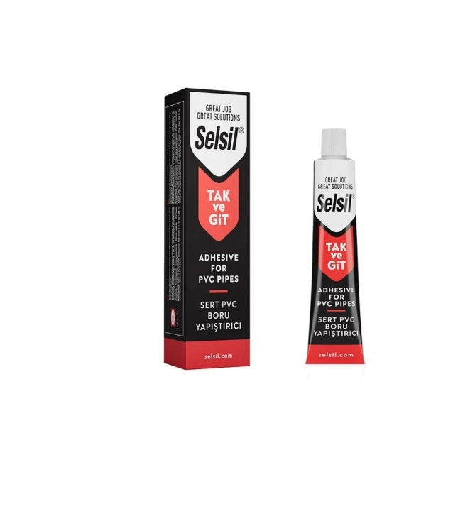 Selsil Tak ve Git Sert Pvc Boru Yapıştırıcı 50 GR