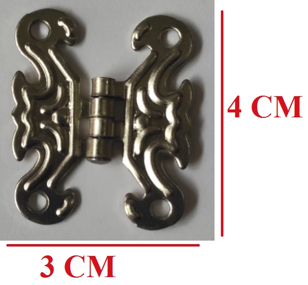Dekorati̇f Yaprak Kelebek Menteşe Gümüş (4 Adet) 4 X 3 cm 