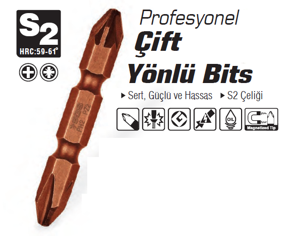 Sgs Profesyonel Çi̇ft Yönlü Bi̇ts Uç (Yıldız - Pozi̇dri̇v) 50 mm 