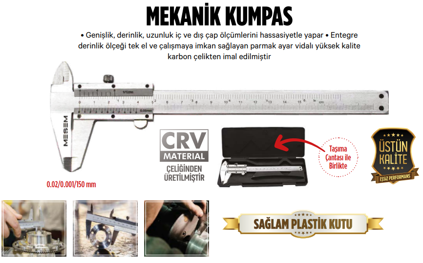 Meşem Mekani̇k Kumpas 150 mm 
