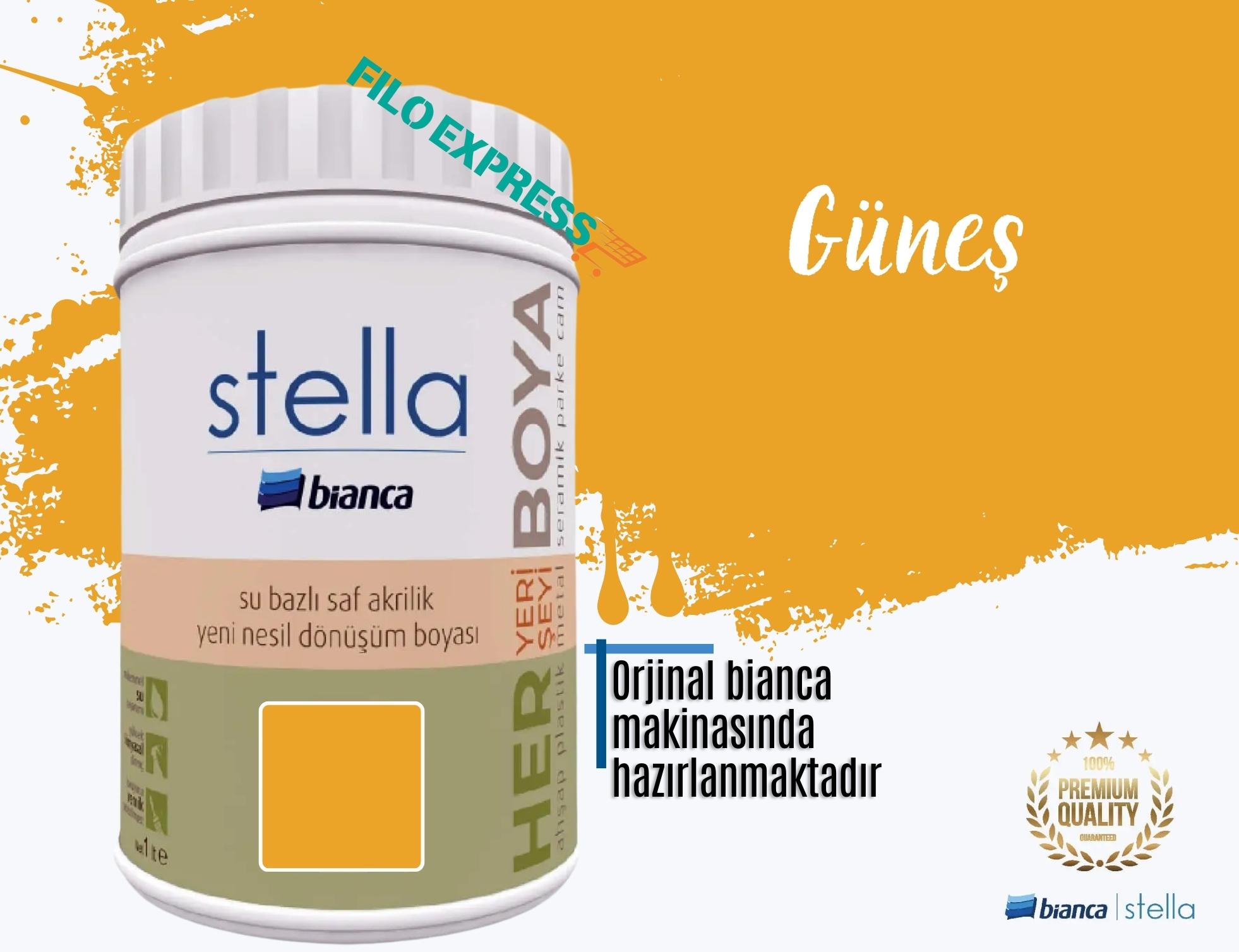 Bi̇anca Stella Su Bazlı Saf Akri̇li̇k Boya 1 Li̇tre Güneş