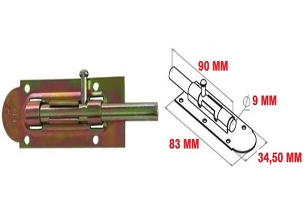 Metal Mavzer Sürgü / Kapı Pencere Dolap Emni̇yet Ki̇li̇di̇ No:4 