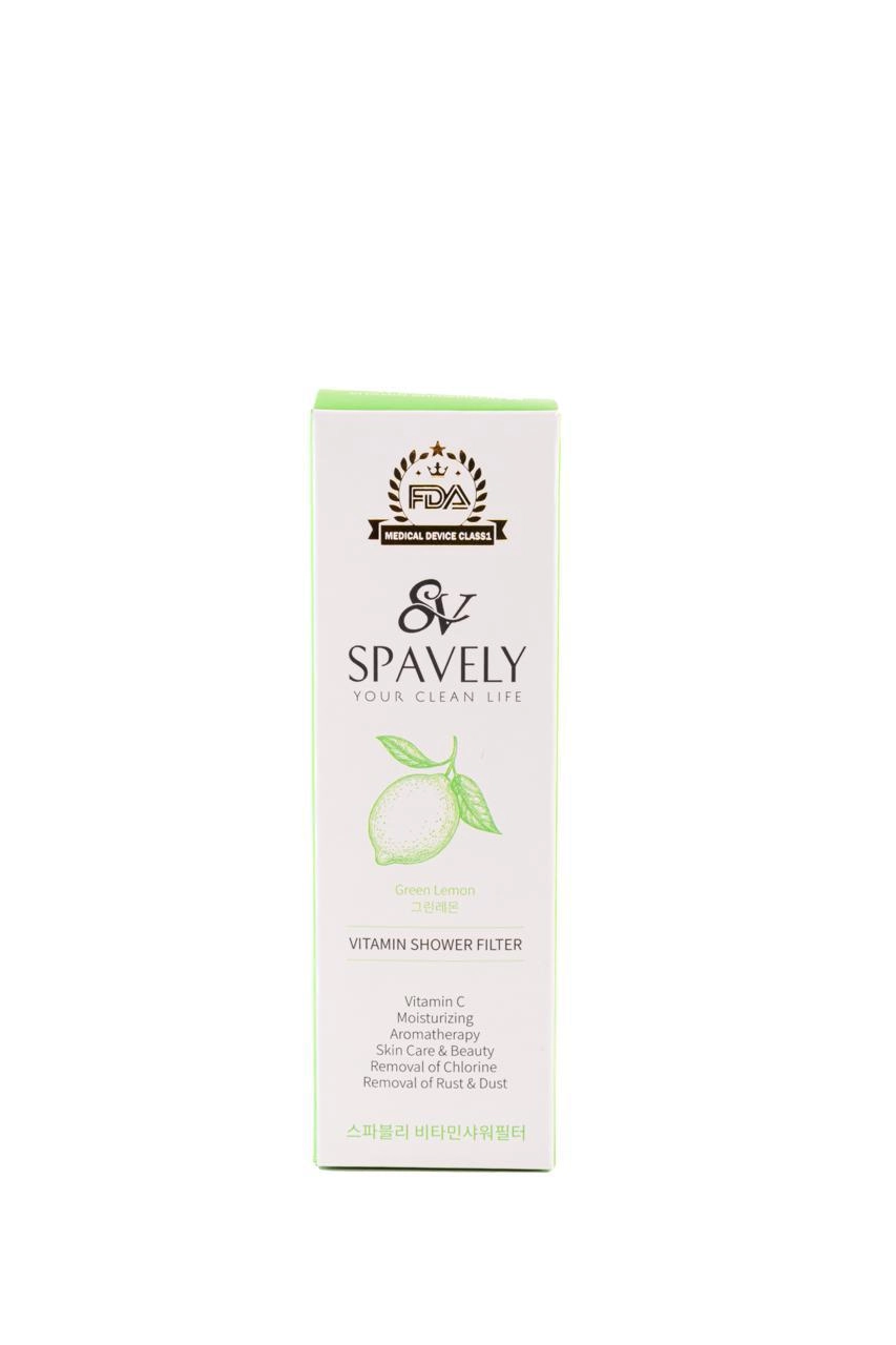 Spavely Duş Filtresi Yeşil Limon Esanslı - Premium Aromaterapik Klor ve Kireç Karşıtı, Kokulu, C Vitaminli 200 ml