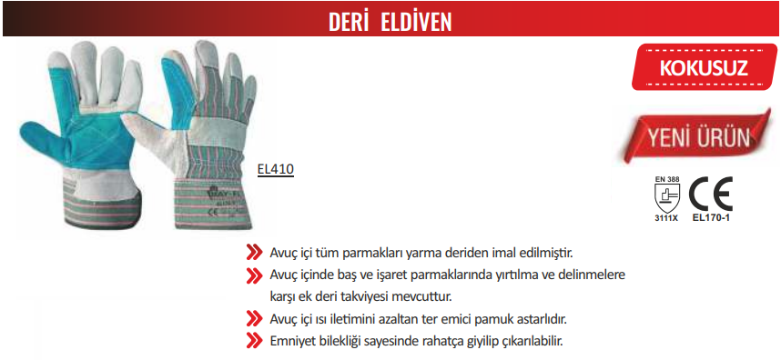 Bay-Tec Kaynakçı Demi̇rci̇ Deri̇ Eldi̇veni̇ (Kokusuz) 
