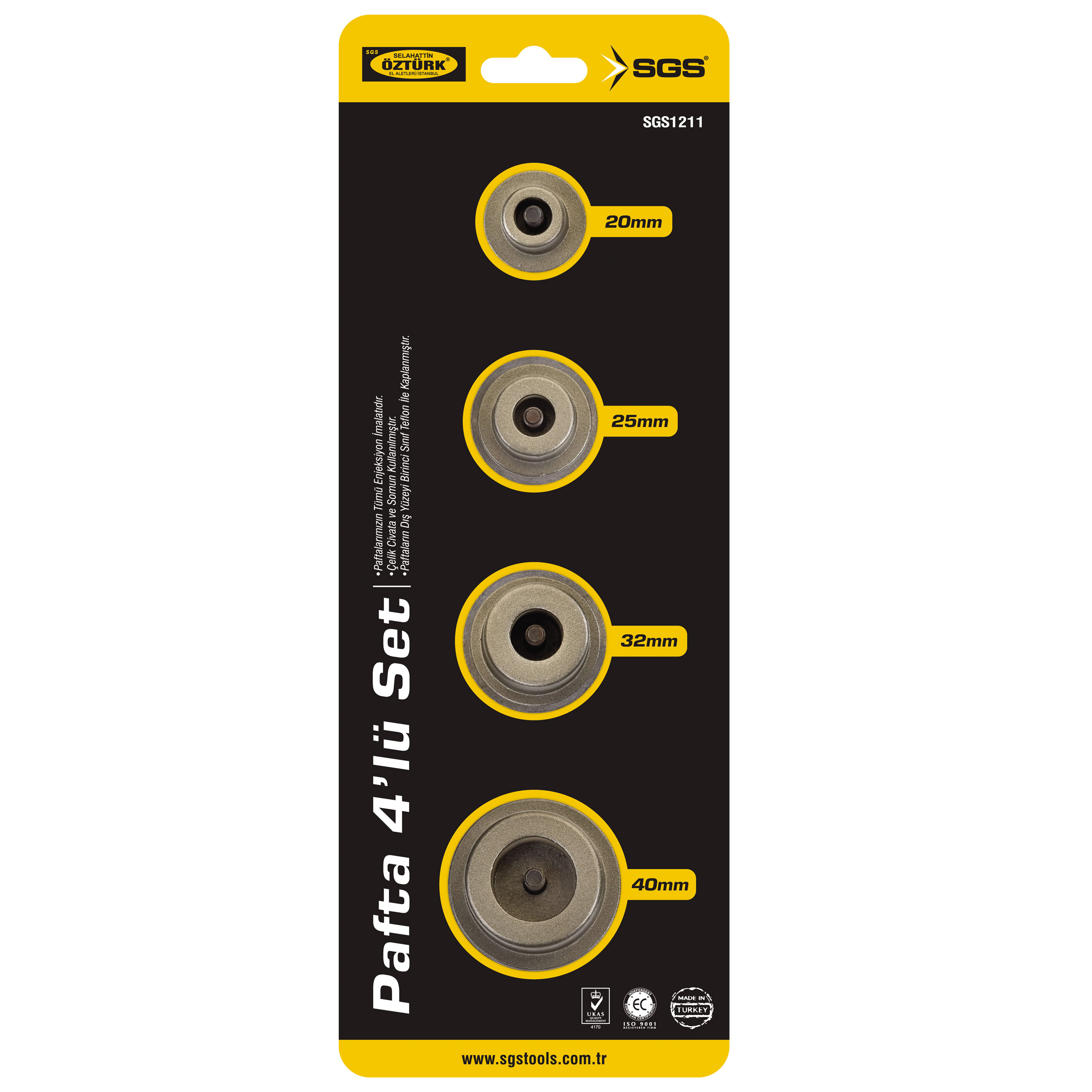 Sgs Pprc 4 lü Pafta Set 20mm / 25mm / 32mm / 40mm 
