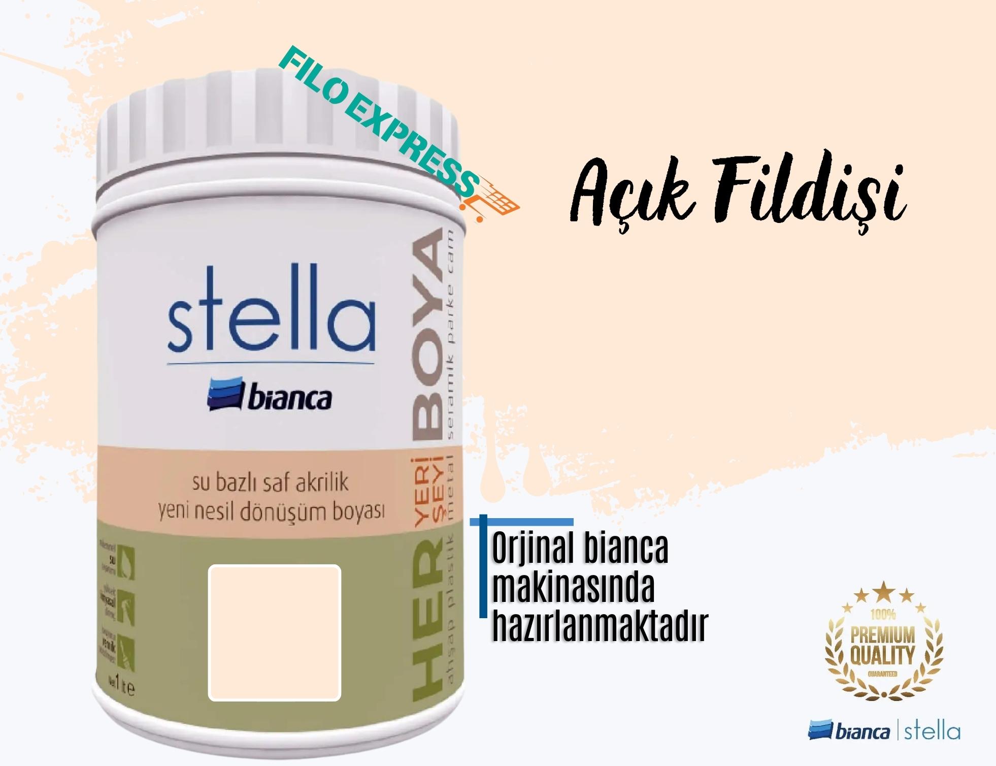 Bi̇anca Stella Su Bazlı Saf Akri̇li̇k Boya 1 Li̇tre Açık Fildişi