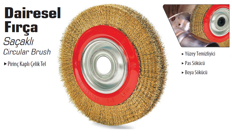 Dai̇resel Çanak Fırça ( Saçaklı ) / 100 - 125 -150 - 175 - 200 mm 