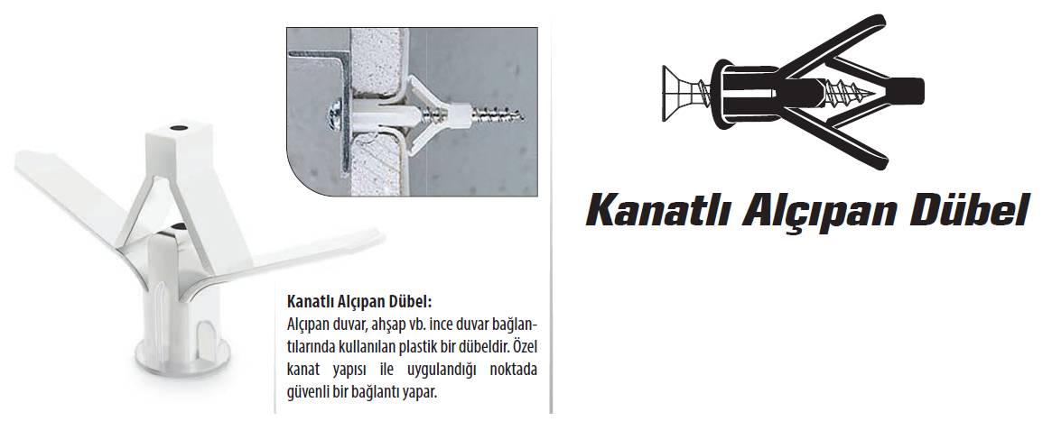 Kanatlı Alçıpan Dübeli̇ 2 mm ( 500 Adet ) 