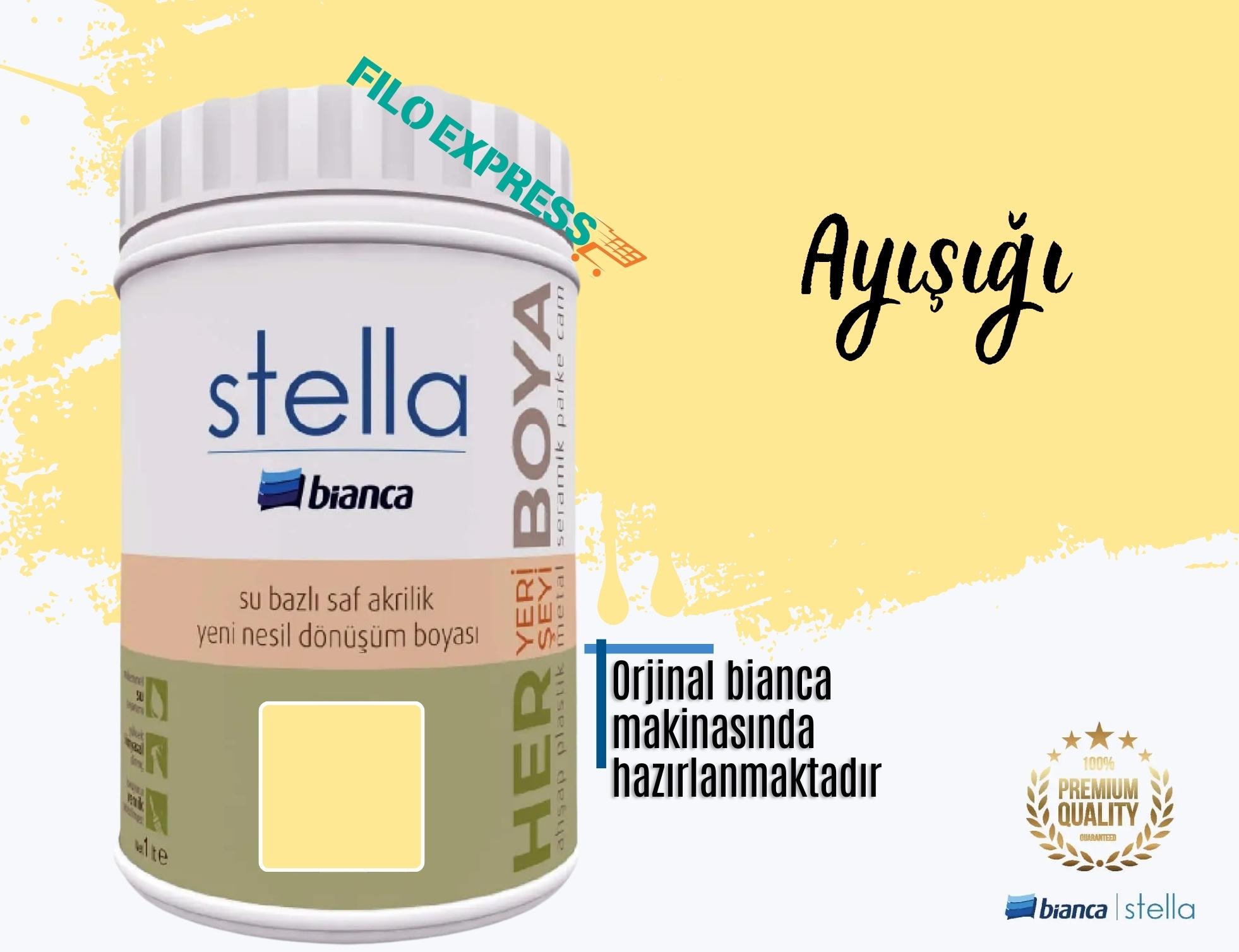 Bi̇anca Stella Su Bazlı Saf Akri̇li̇k Boya 1 Li̇tre Ay Işığı