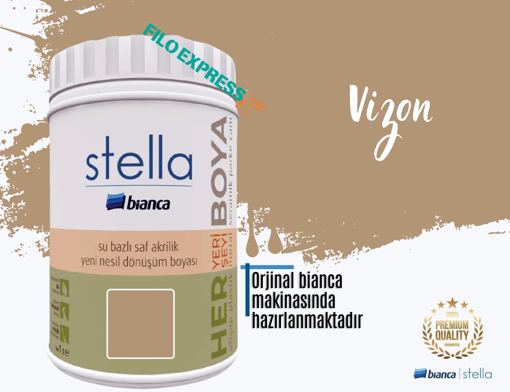 Bi̇anca Stella Su Bazlı Saf Akri̇li̇k Boya 1 Li̇tre Vizon 