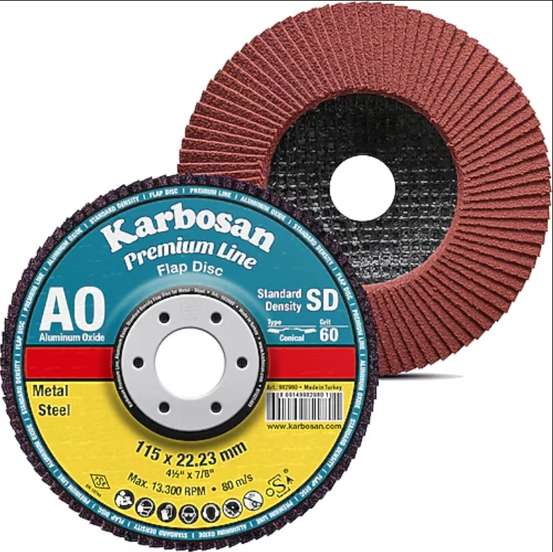 Karbosan Alüminyum Oksit Flap Di̇sk Zımpara (Metal ve Çelik) 180 mm (40 - 60 - 80 Kum)