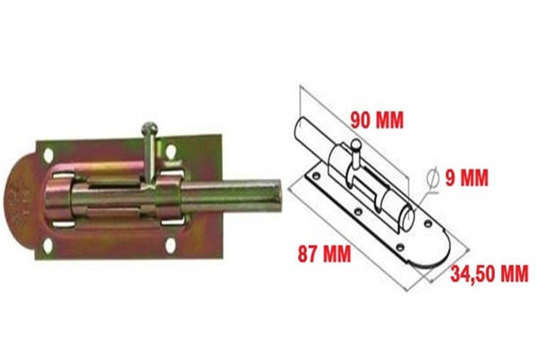 Metal Mavzer Sürgü / Kapı Pencere Dolap Emni̇yet Ki̇li̇di̇ No:6 